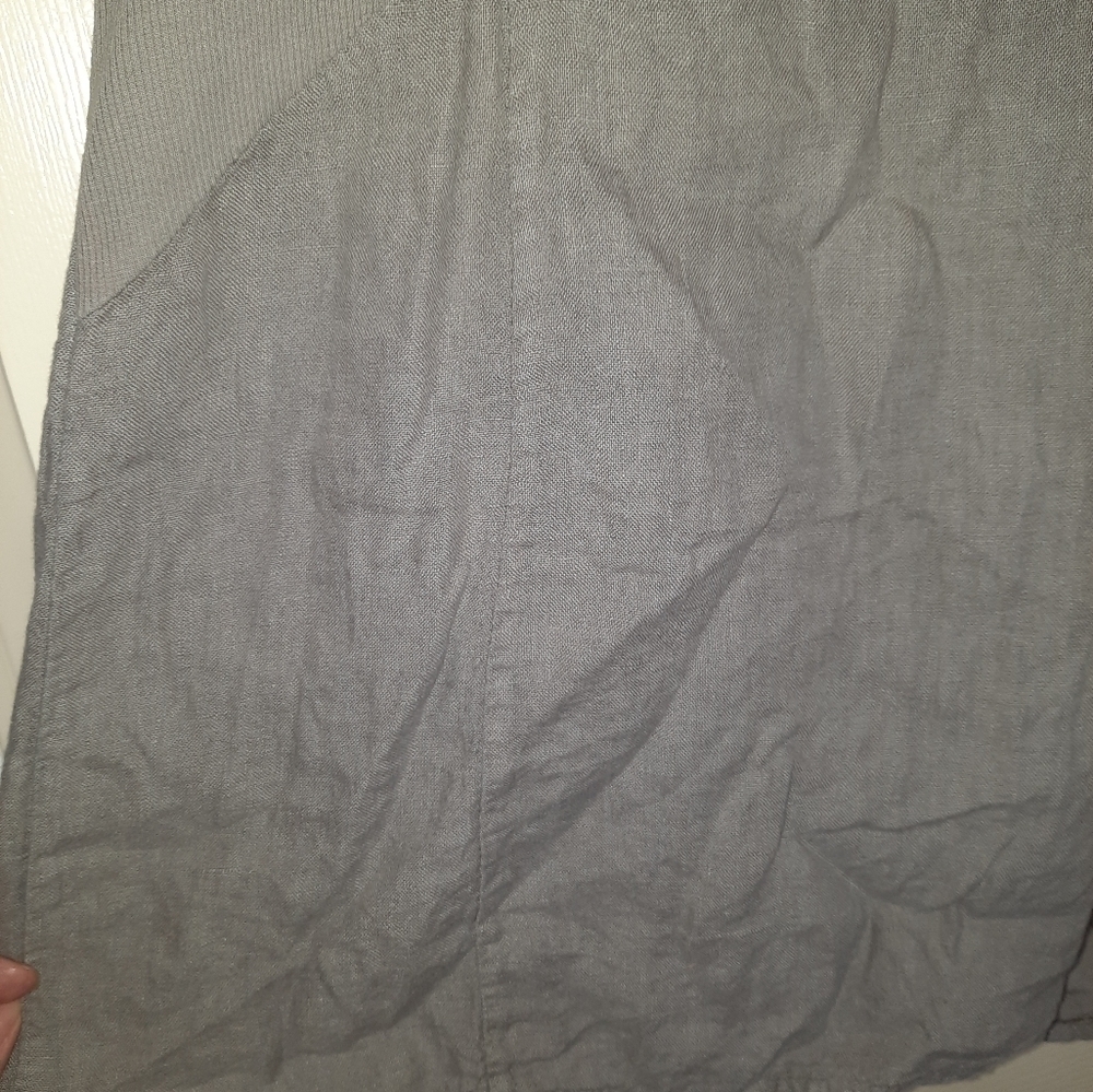 Lina Tomei Womens Dress Size S Gray Linen Stretch Beaded Neckline summer - Picture 7 of 8